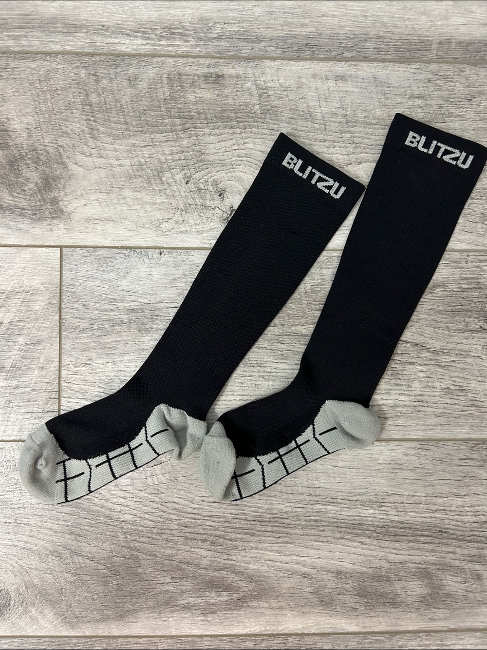 Men's Black Compression Socks with Gray Accents